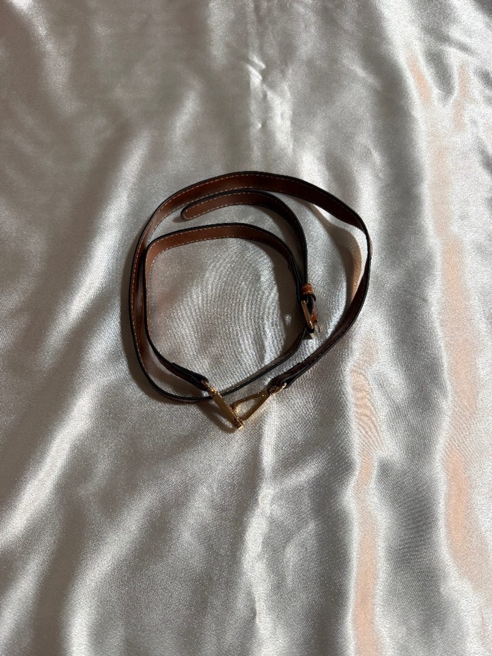 Brown Adjustable Crossbody Purse Replacement Strap Gold Tone Hardware